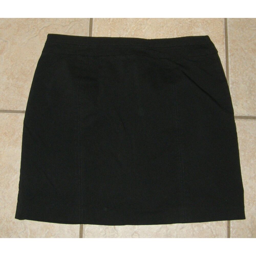 Solid Black Sz 10 Casual Wear Elastic Waist Pull On Stretchy Skort KIM ROGERS - Picture 4 of 4